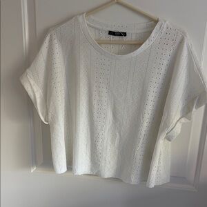 Elegant White Eyelet Women's Top